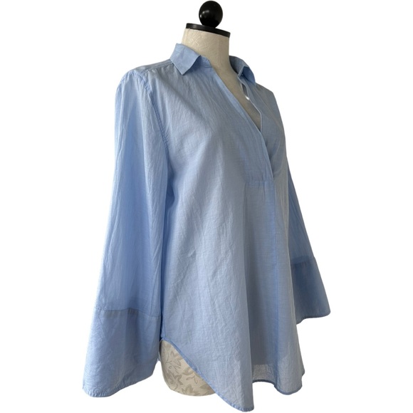 H&M Blouse in woven cotton fabric wide sleeves Collar wrapover V-Neck Size 8 - Picture 4 of 16